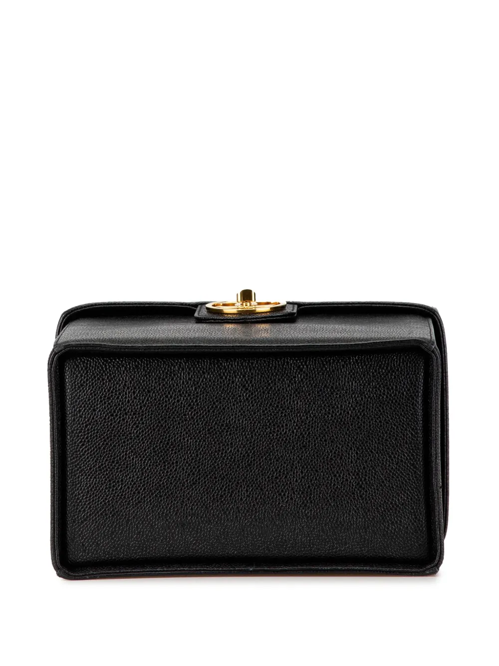 Pre-owned Chanel 1994-1996 Cc Caviar Vanity Case Satchel In Black