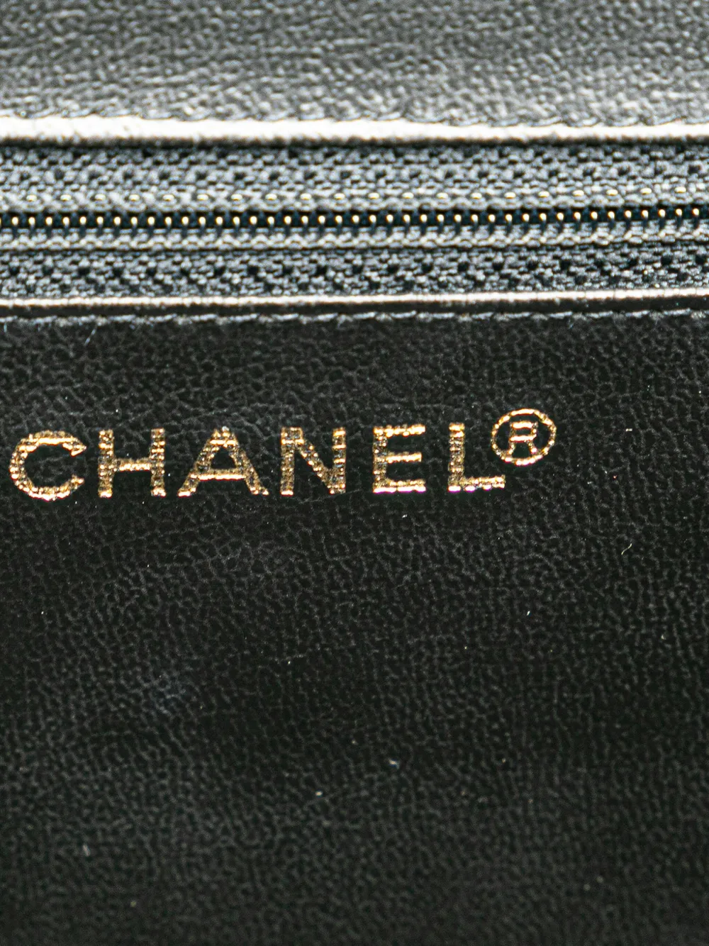 Pre-owned Chanel 1994-1996 Cc Caviar Vanity Case Satchel In Black