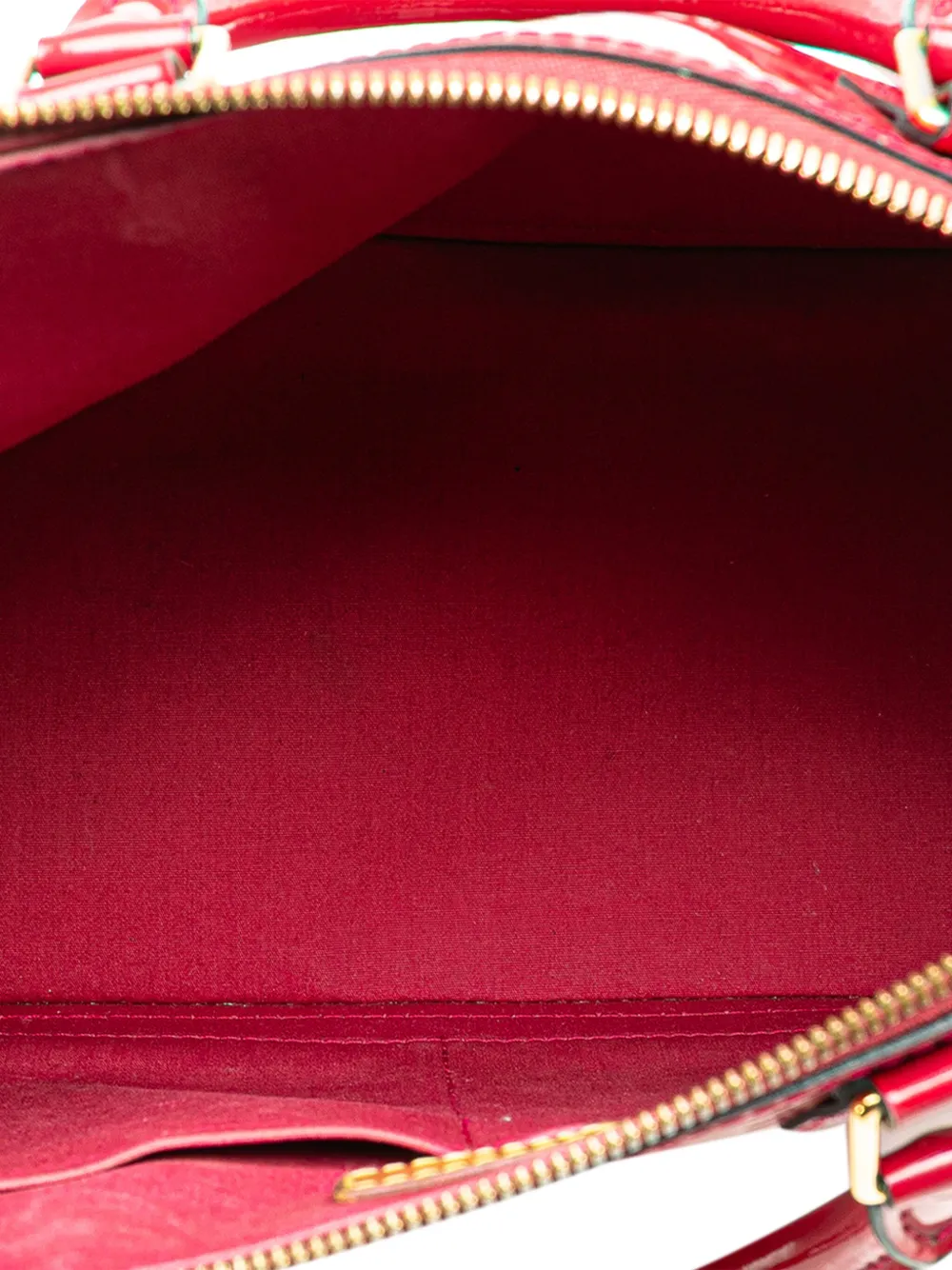 Pre-owned Louis Vuitton 2012 Monogram Vernis Alma Pm Handbag In Red