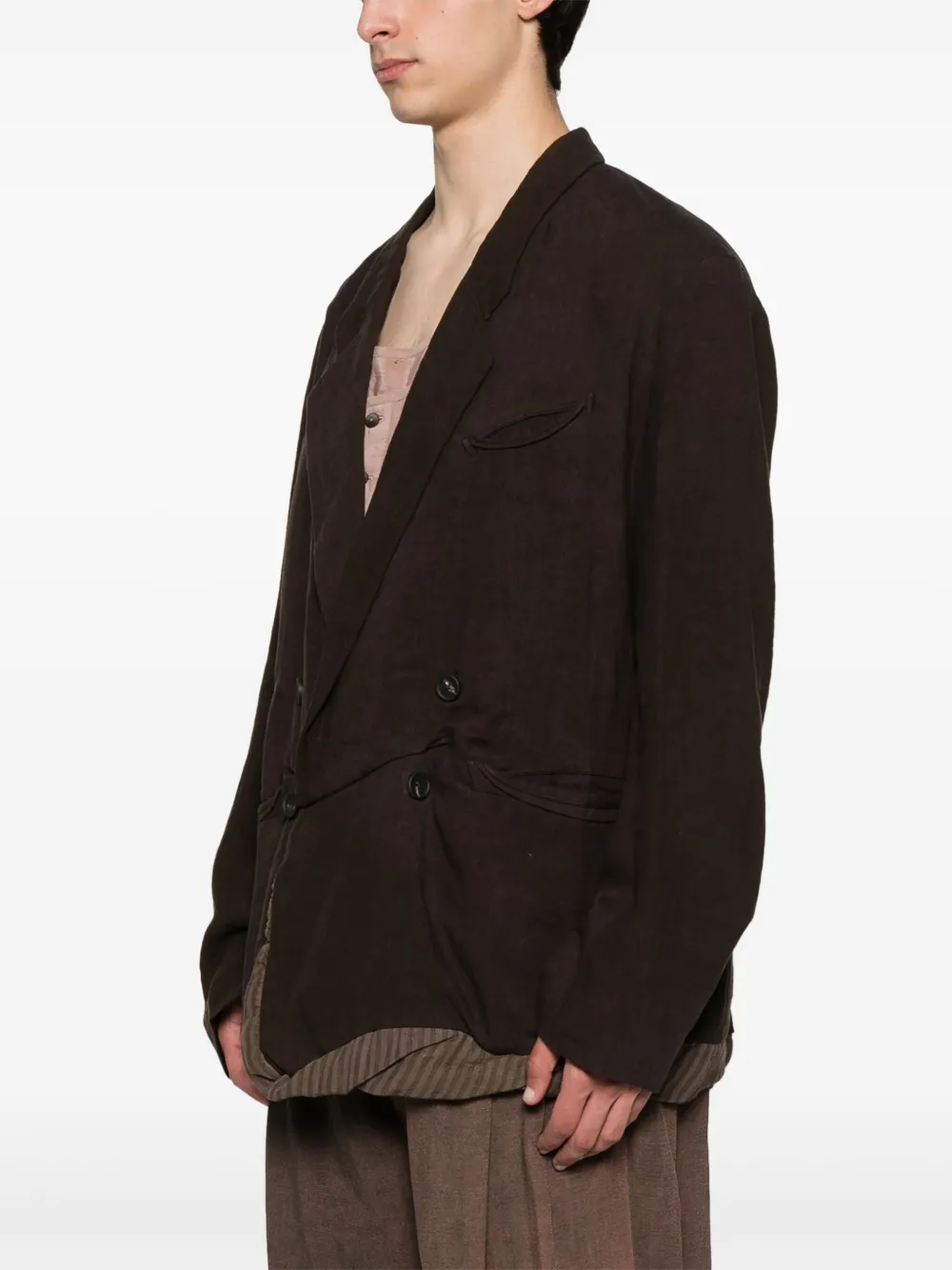Ziggy Chen Blazer met dubbele rij knopen Bruin