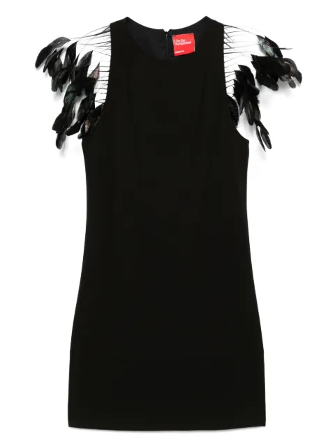 Merci vestido corto con detalle de plumas