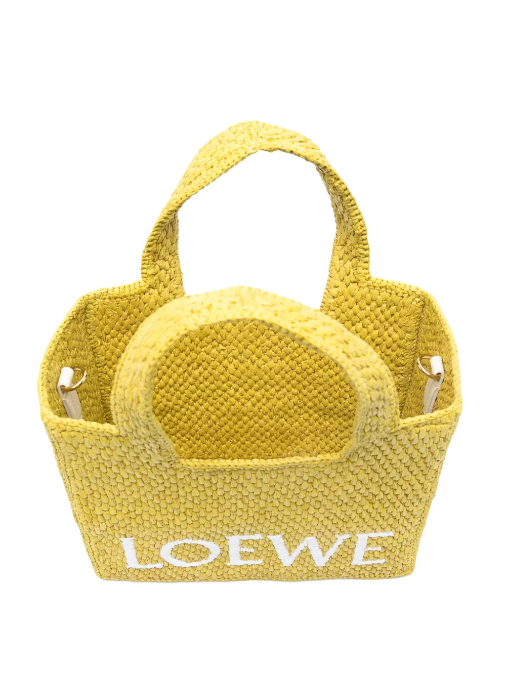 Loewe Small Font Tote Bag In Yellow