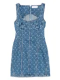 Marine Serre Moon Laser denim mini dress - Blue