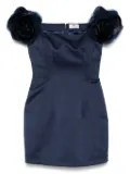 Elisabetta Franchi floral-appliqué duchess satin mini dress - Blue