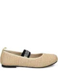 Love Moschino logo-strap ballerina shoes - Neutrals