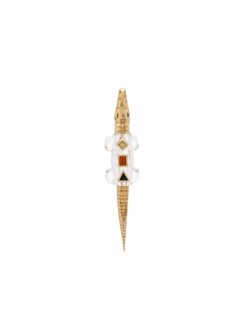 Bibi van der Velden 18K yellow gold Alligator Crystal earring