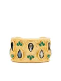 Tityaravy 18K gold plated silver sapphire emerald ring
