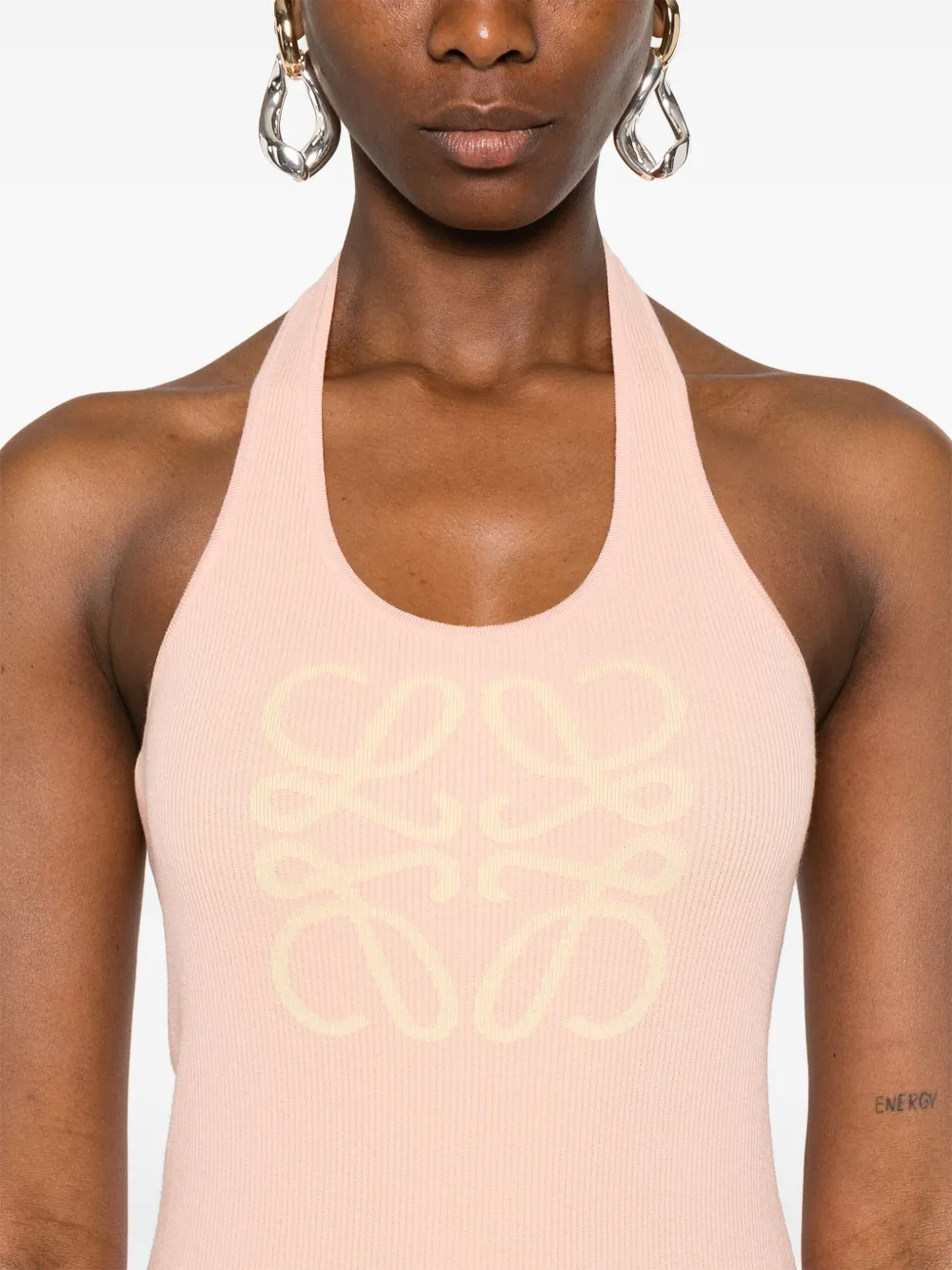 Shop Loewe Anagram-motif Maxi Dress In Pink