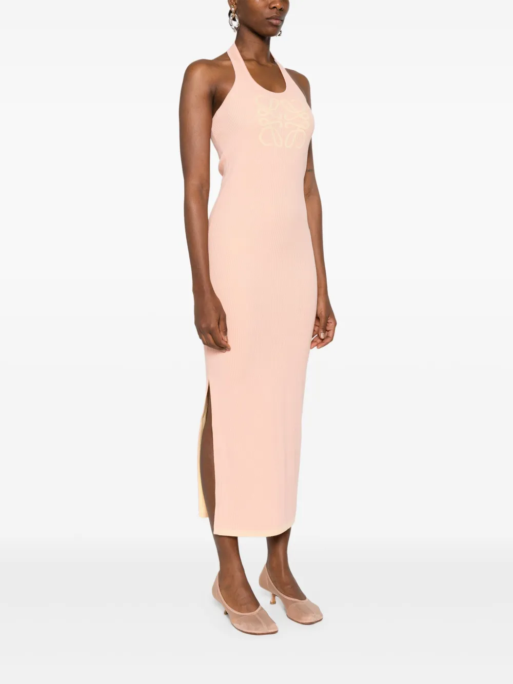Shop Loewe Anagram-motif Maxi Dress In Pink