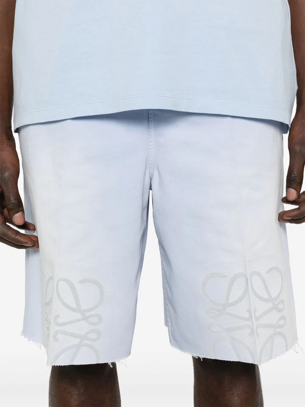 LOEWE Shorts met Anagram-reliëf Blauw