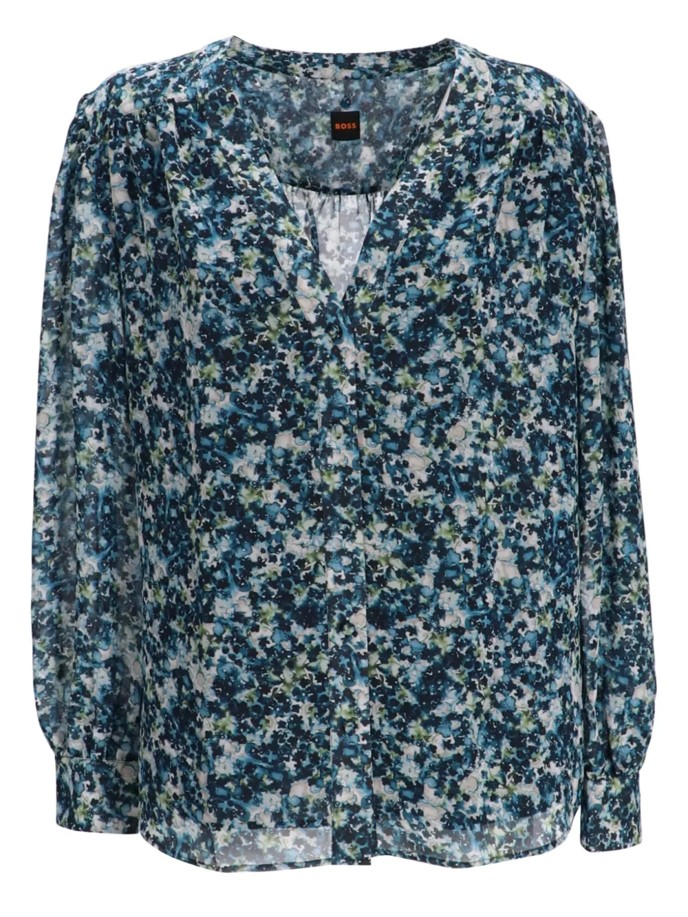 BOSS Shirt met abstracte print Blauw