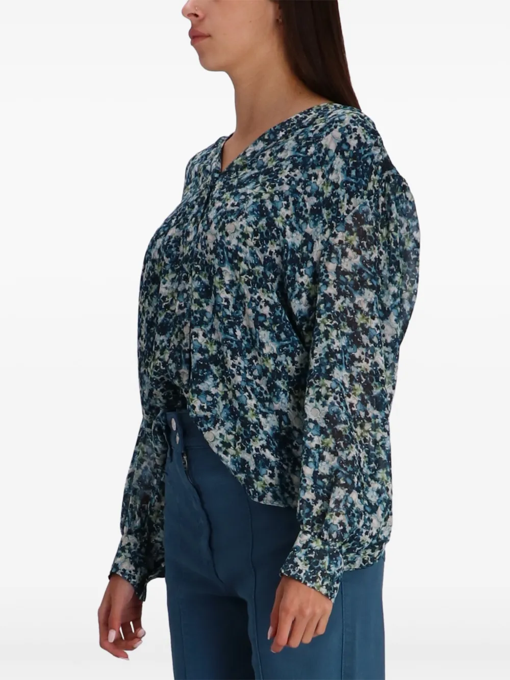 BOSS Shirt met abstracte print Blauw