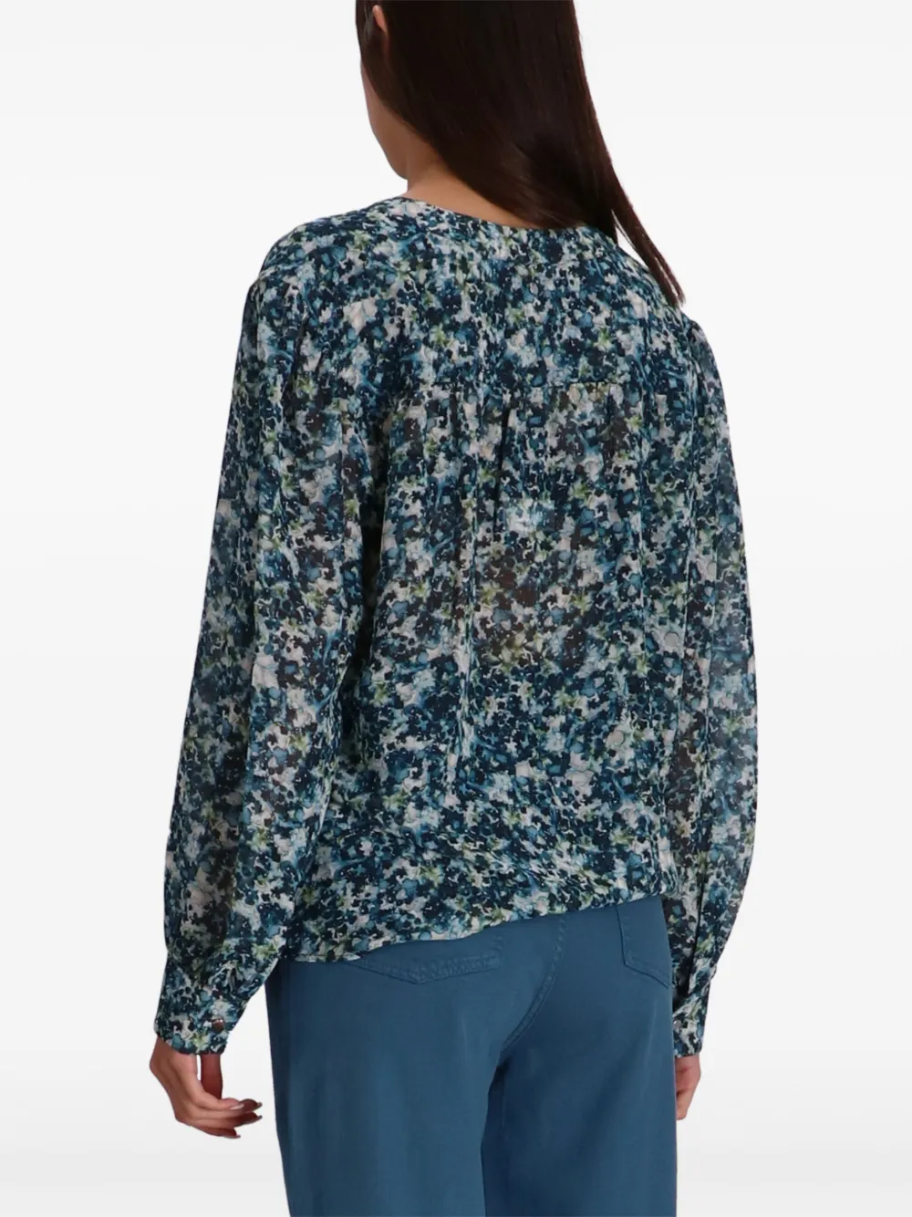 BOSS Shirt met abstracte print Blauw