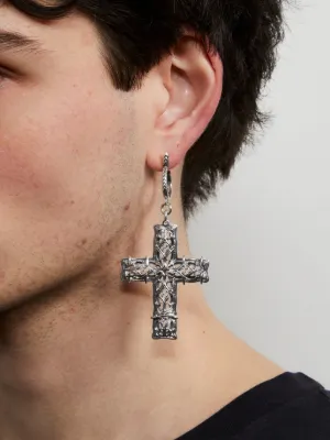 【関税込み】Emanuele Bicocchi イヤリング & ピアス 関税込 エマヌエーレビコッキ シルバー クロス シングル ピアス