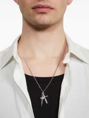 ネックレス・チョーカー emanuele bicocchi NEW DOUBLE CROSS NECKLACE (DGNCC3 SILVER) Emanuele Bicocchi Silver Double Cross Necklace Emanuele Bicocchi