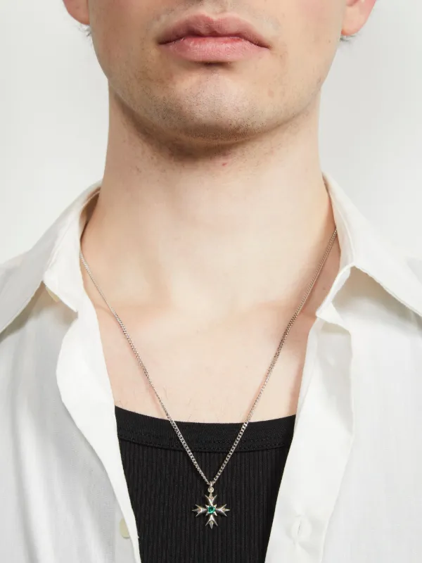emanuele bicocchi ネックレス シルバー Emanuele Bicocchi Crest Crystal Necklace | Silver | FARFETCH CA