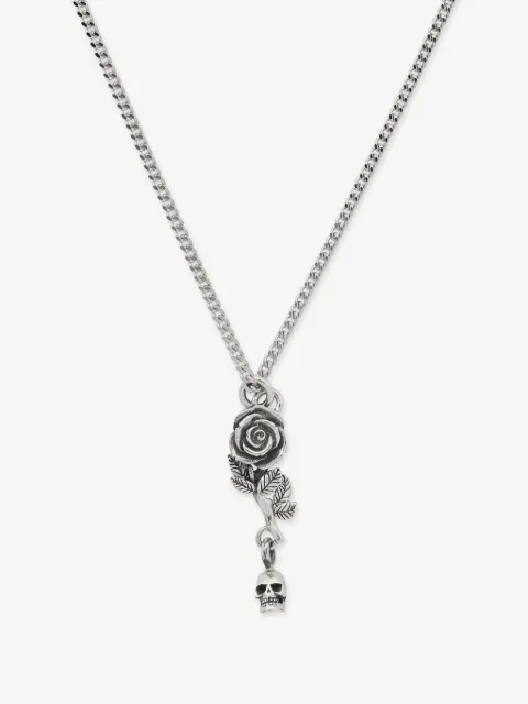 Emanuele Bicocchi collar con dije Rose & Skull