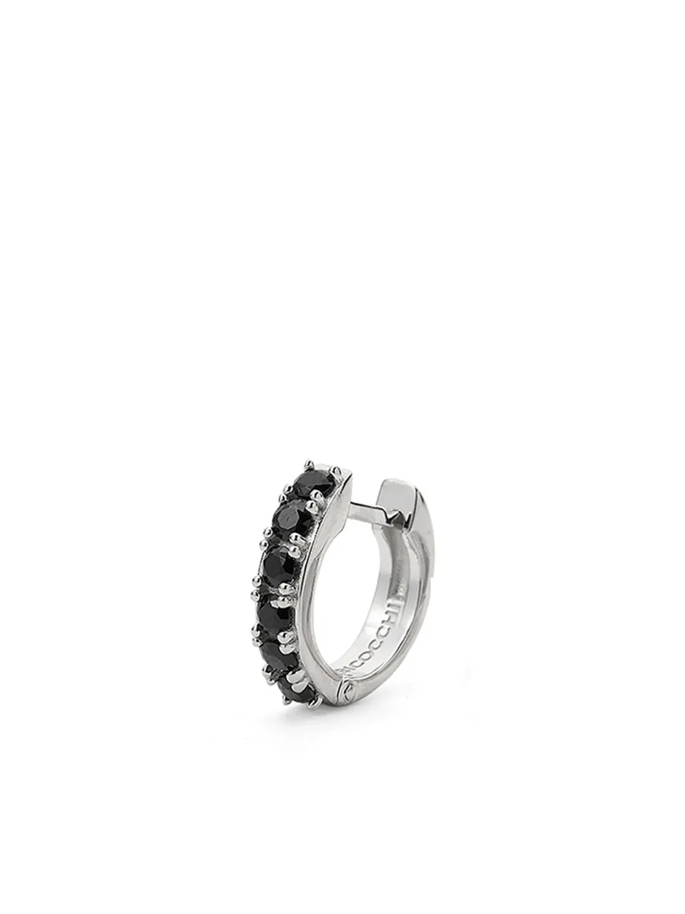 Emanuele Bicocchi logo-engraved hoop earrings - Nero