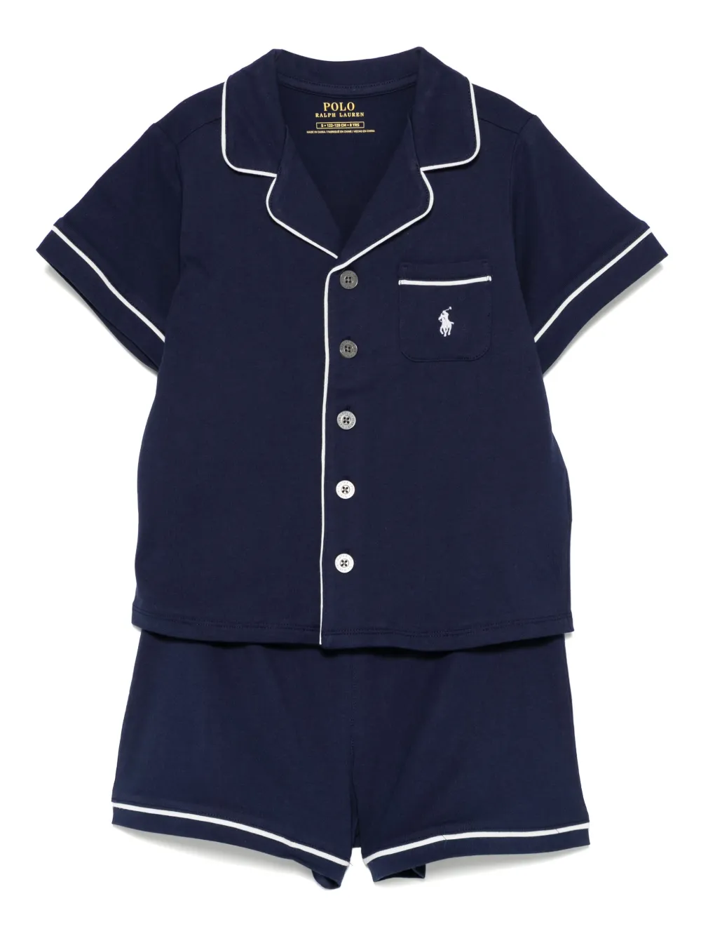 POLO RALPH LAUREN KIDS Polo Pony shirt en short met borduurwerk Blauw