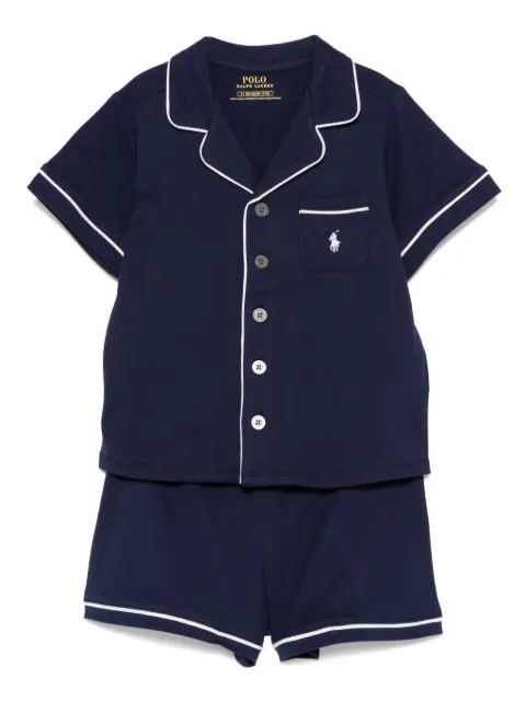 POLO RALPH LAUREN KIDS Polo Pony-embroidered short and shirt set