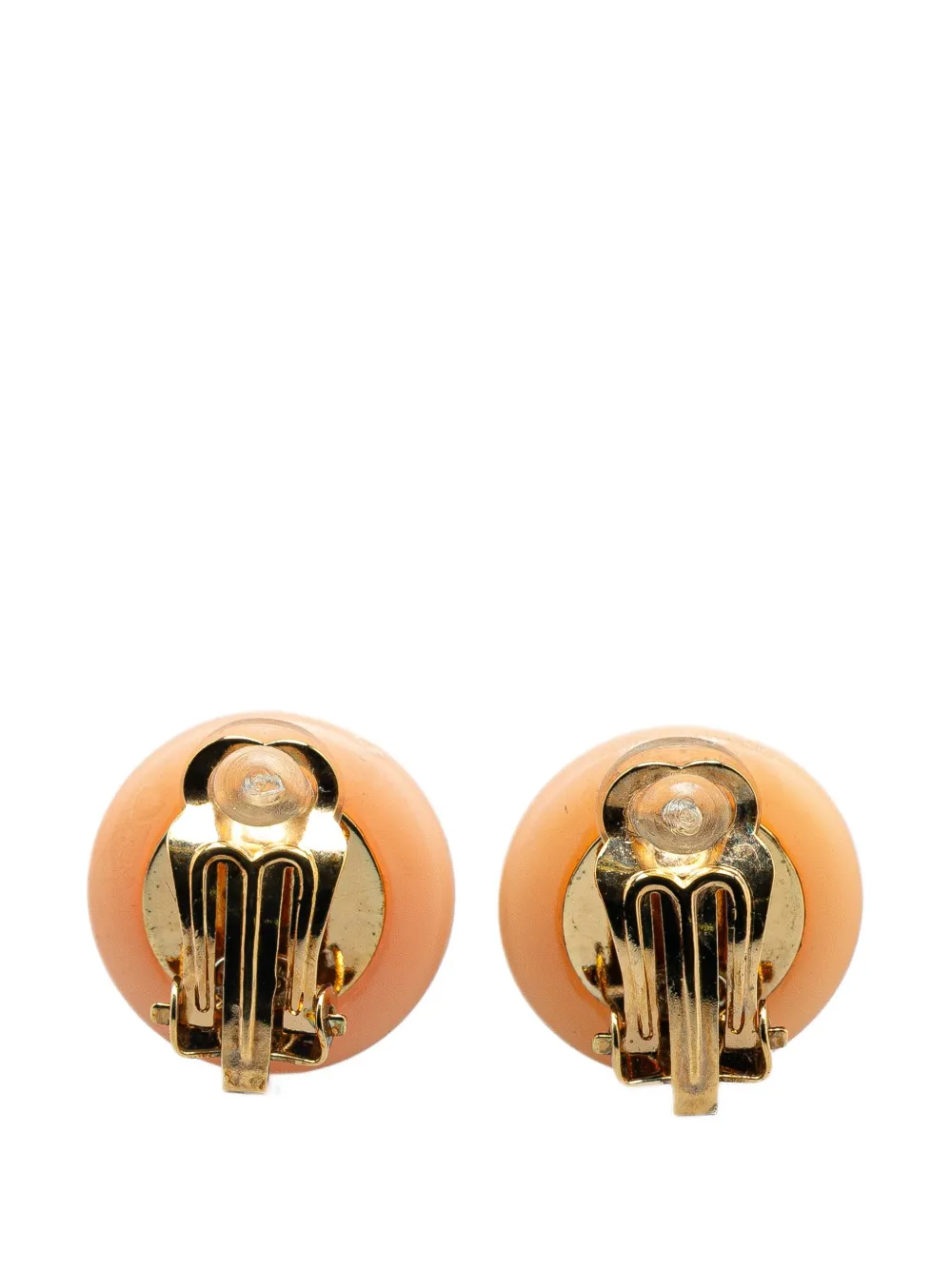 CHANEL Pre-Owned 2003 Resin CC Faux Pearl Clip On Earrings costume earrings | Image 2