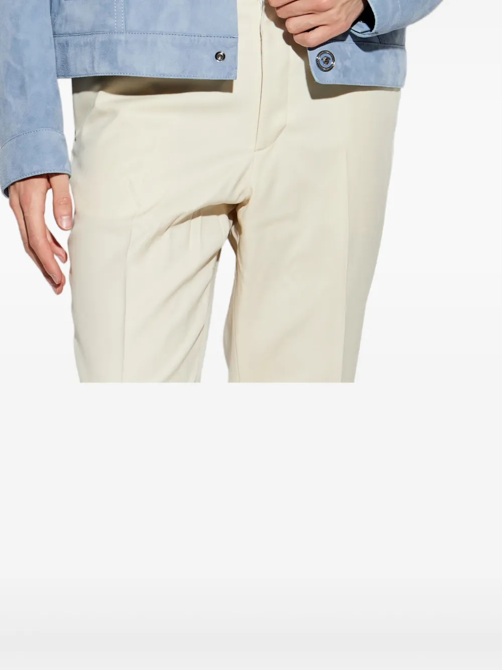 Versace Leren jack Blauw