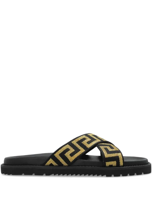 Versace グレカ サンダル | ブラック | FARFETCH JP Versace グレカ サンダル | ブラック | FARFETCH JP