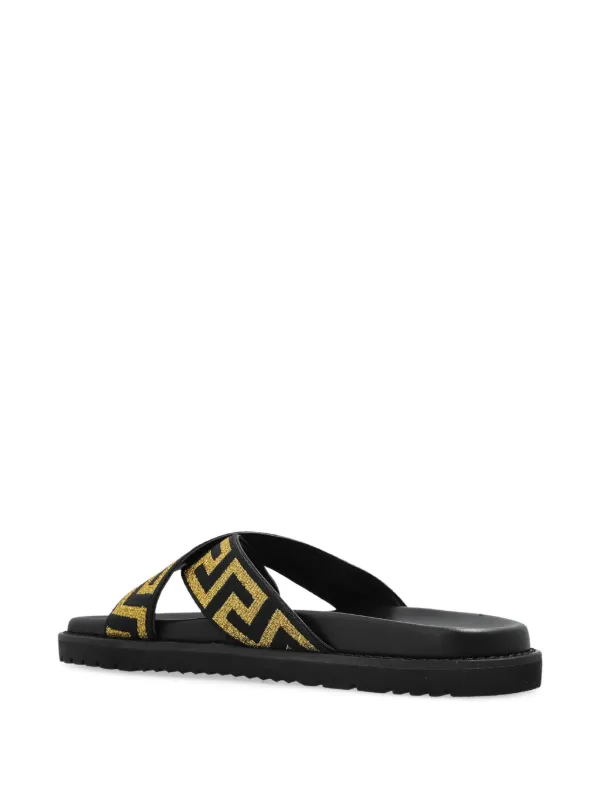 Versace グレカ サンダル | ブラック | FARFETCH JP