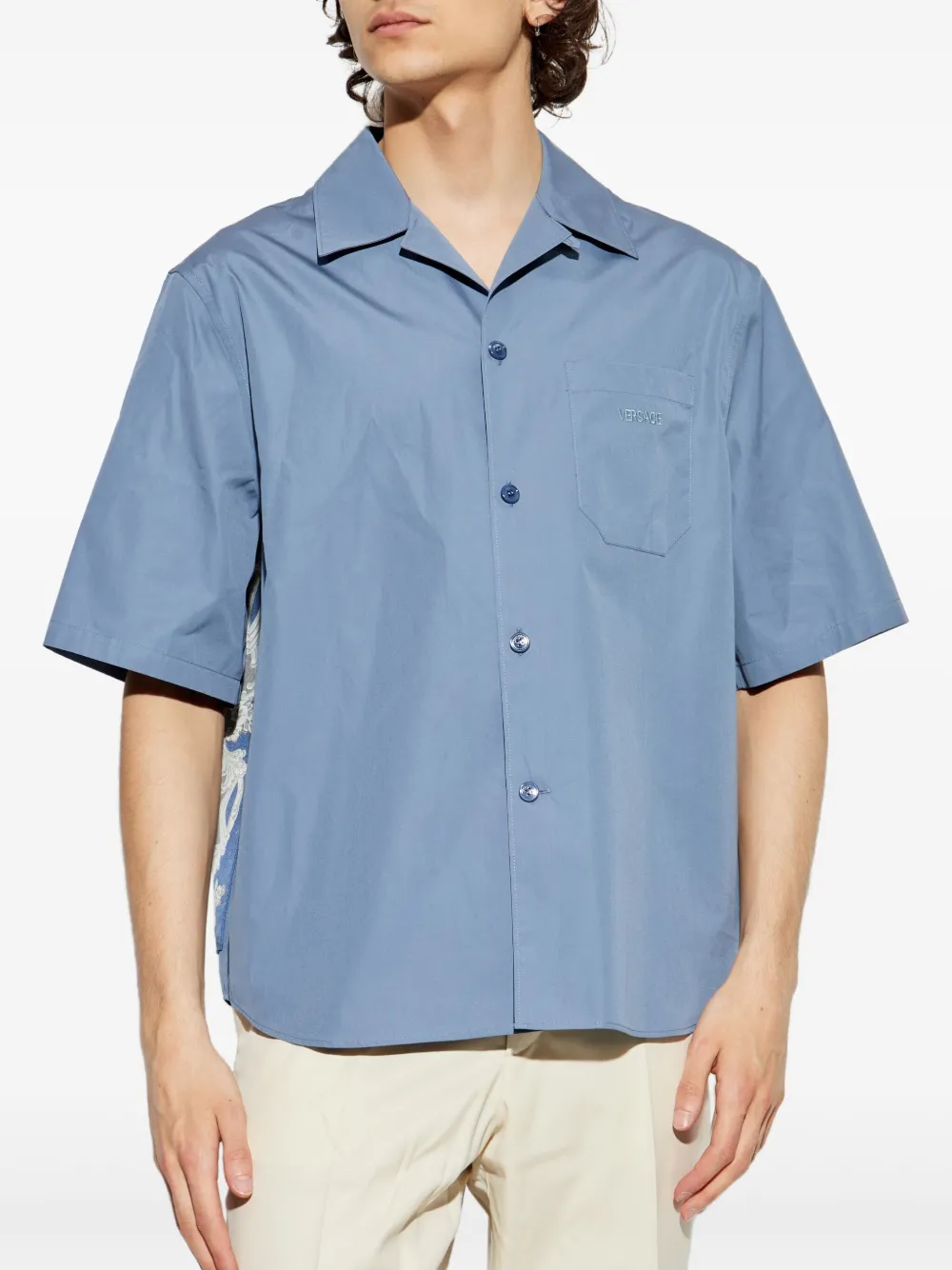 Versace Overhemd met korte mouwen Blauw