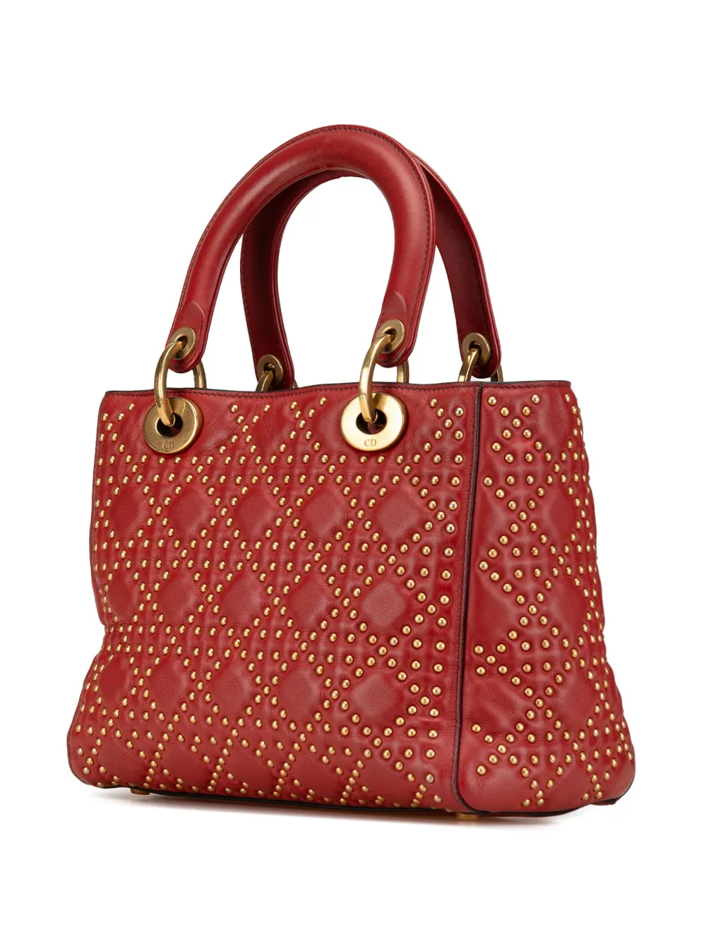 Christian Dior Pre-Owned 2017 Medium Lambskin Cannage Studded Supple Lady Dior satchel | Pre-Owned | Image 2