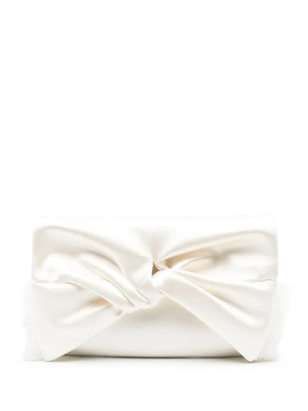 Anya Hindmarch Bow Clutch Bag in White