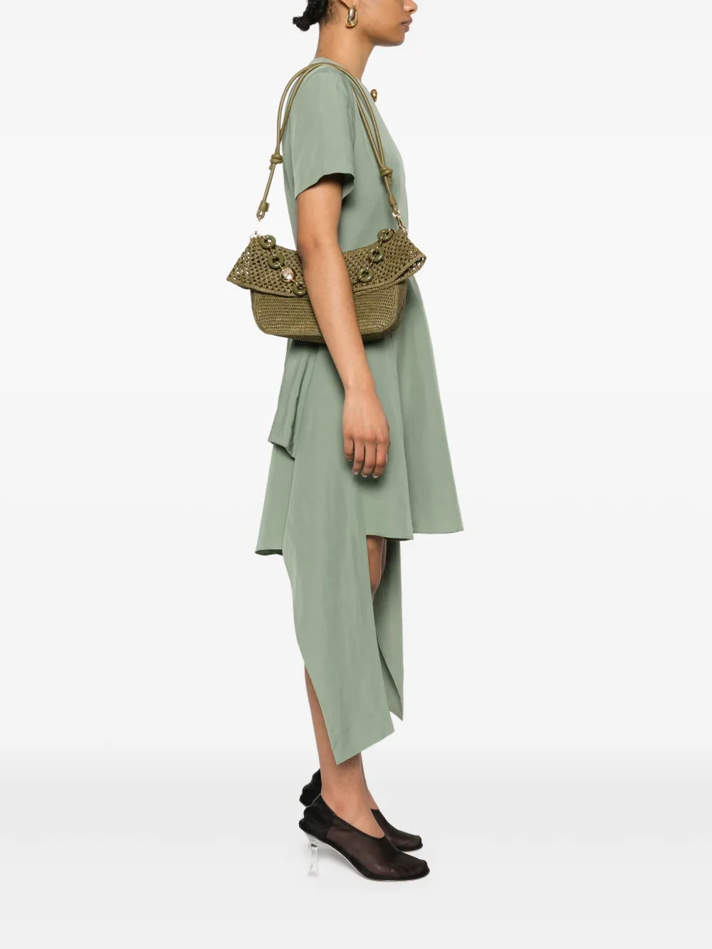 LOEWE Schoudertas met logoplakkaat Groen