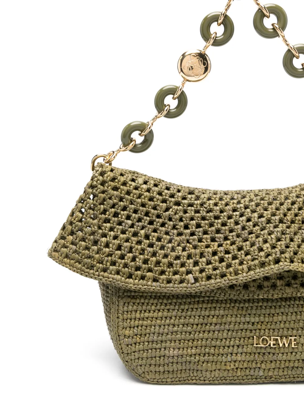 LOEWE Schoudertas met logoplakkaat Groen
