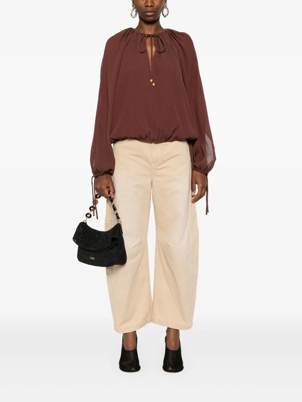 LOEWE Broek met logopatch - Beige