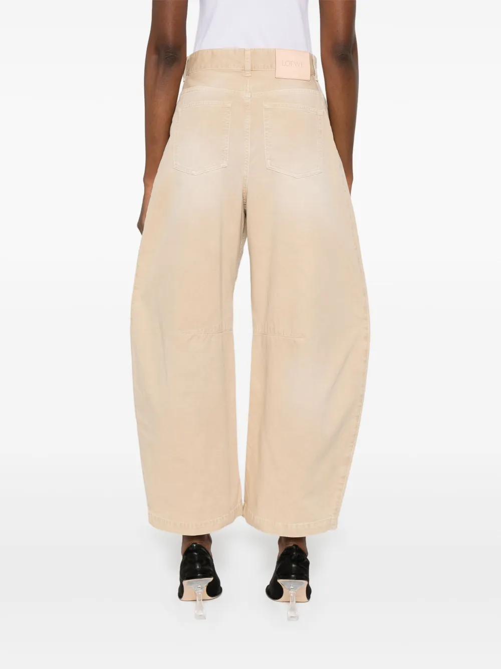 LOEWE Broek met logopatch Beige