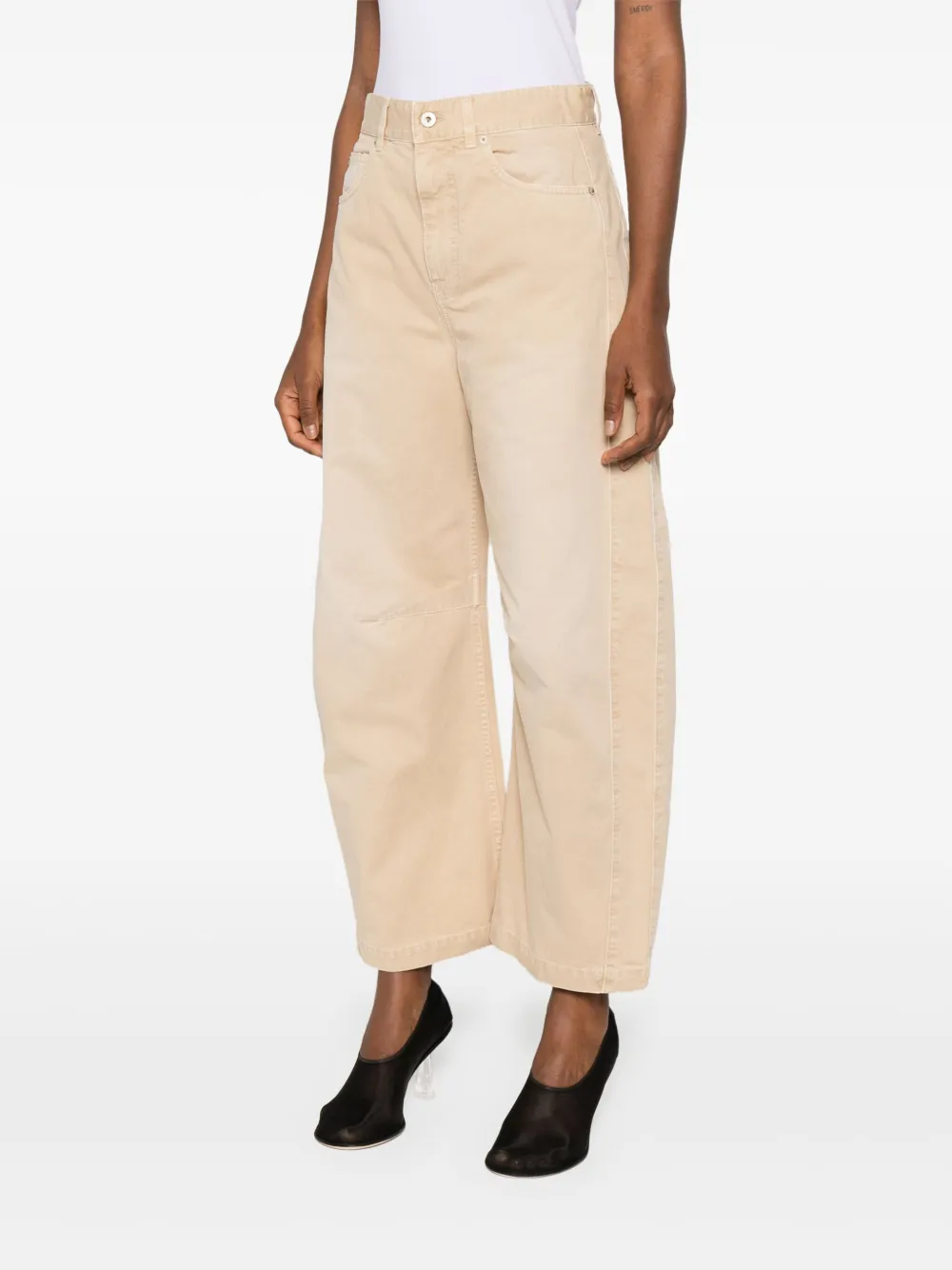 LOEWE Broek met logopatch Beige