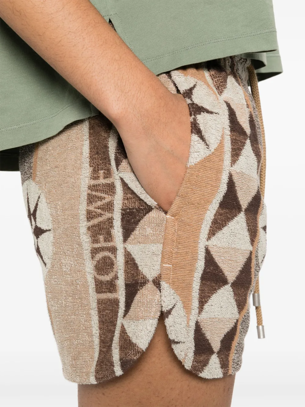 LOEWE Shorts met abstracte print Beige
