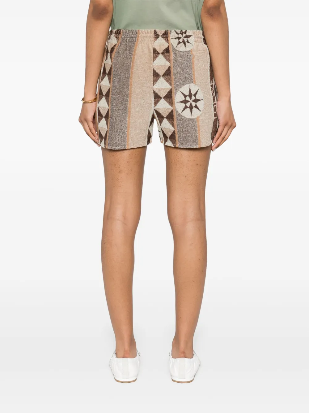 LOEWE Shorts met abstracte print Beige