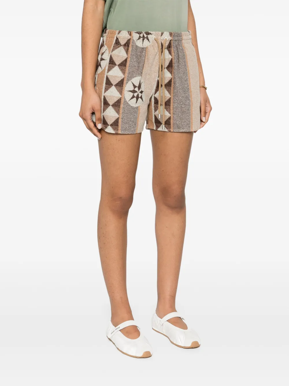 LOEWE Shorts met abstracte print Beige