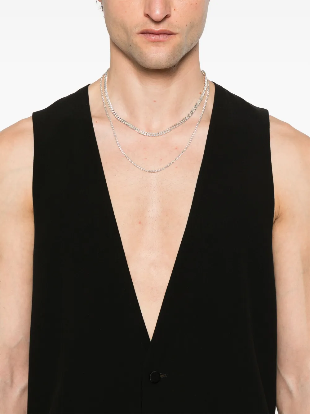 Saint Laurent Zijden crêpe gilet Zwart
