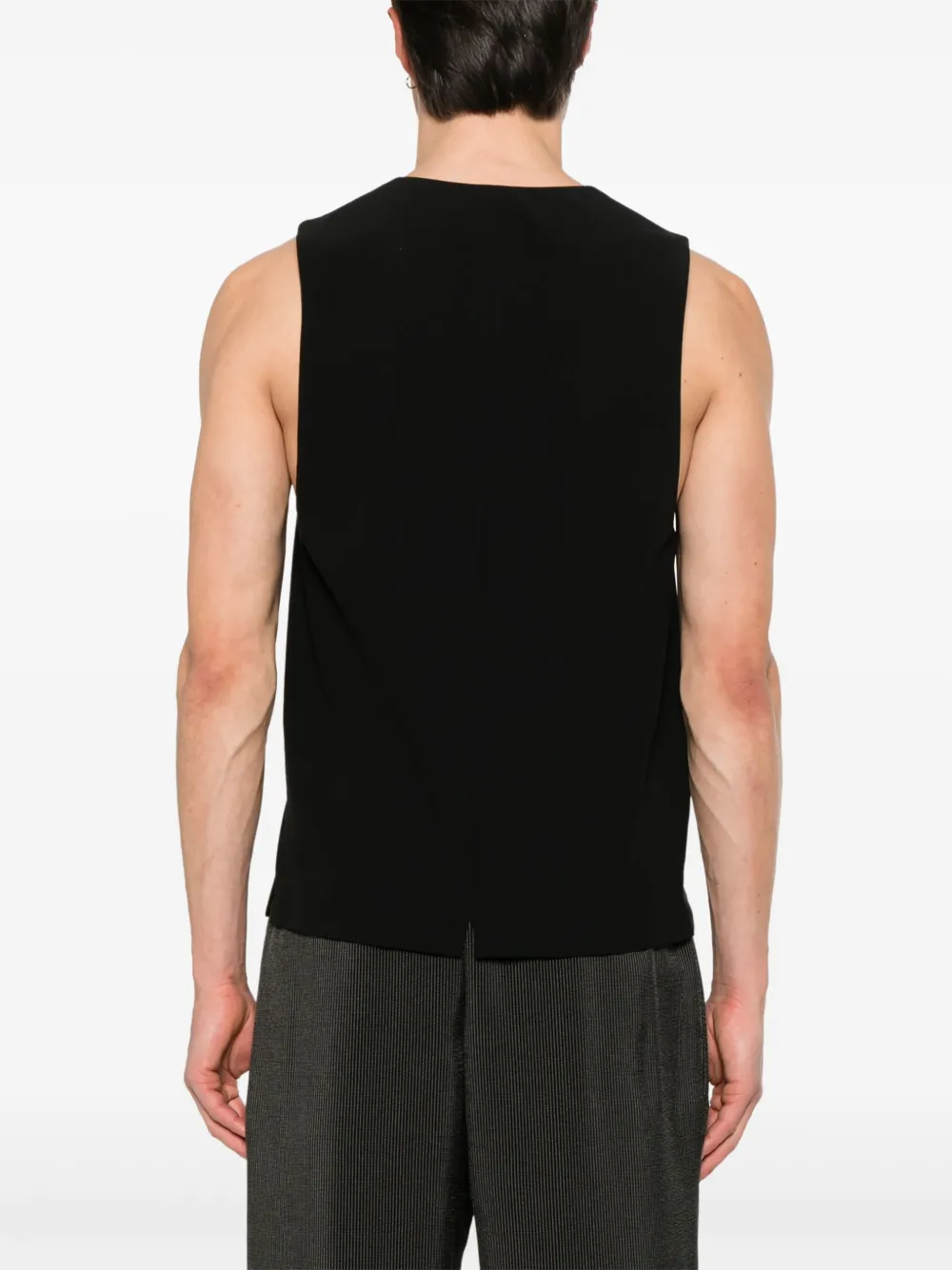 Saint Laurent Zijden crêpe gilet Zwart