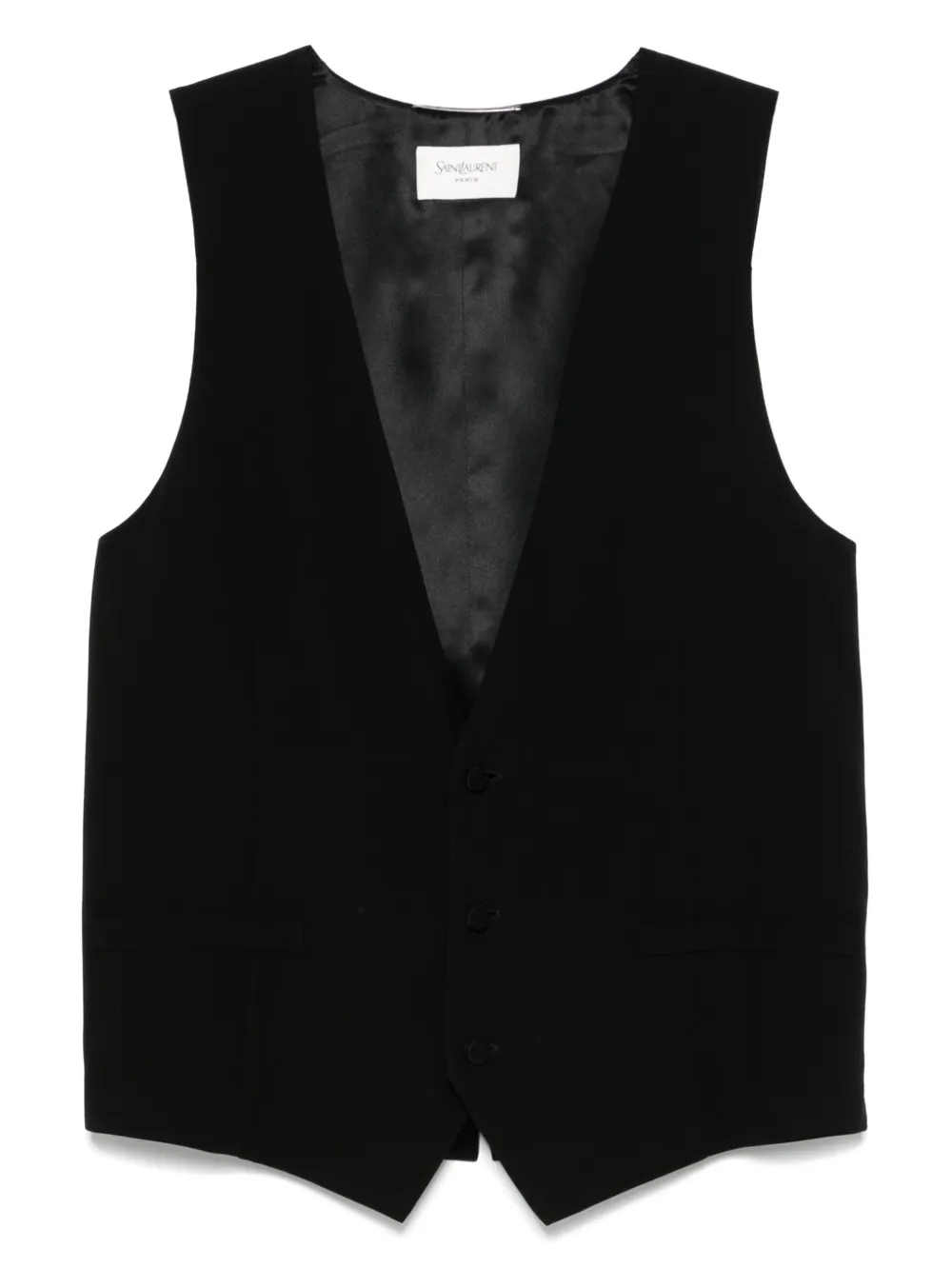 Saint Laurent silk crepe waistcoat | Black | Image 1
