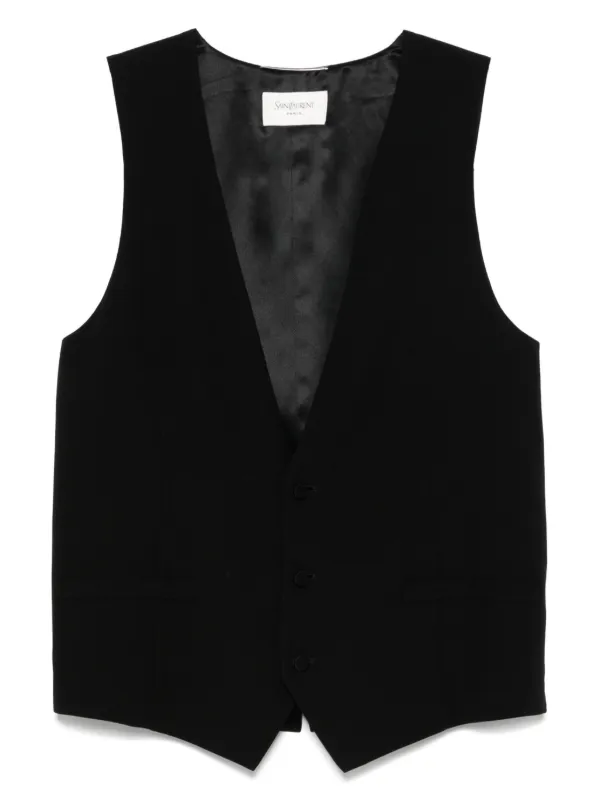 Saint Laurent シルクベスト | ブラック | FARFETCH JP