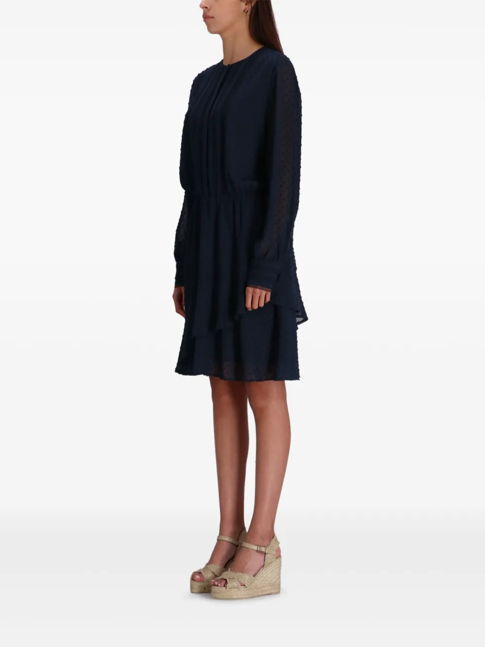 BOSS Geplooide mini-jurk Blauw