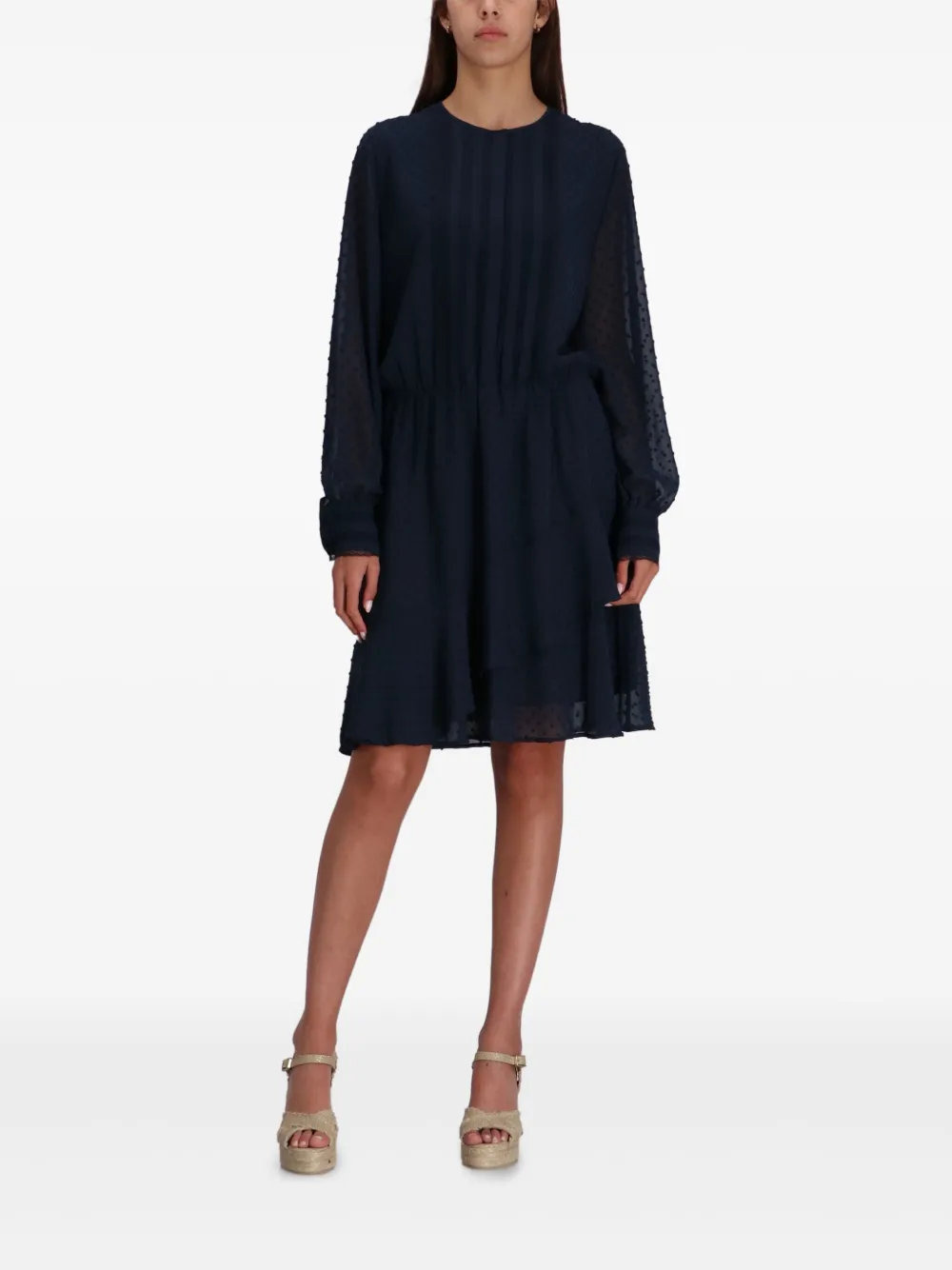 BOSS Geplooide mini-jurk Blauw