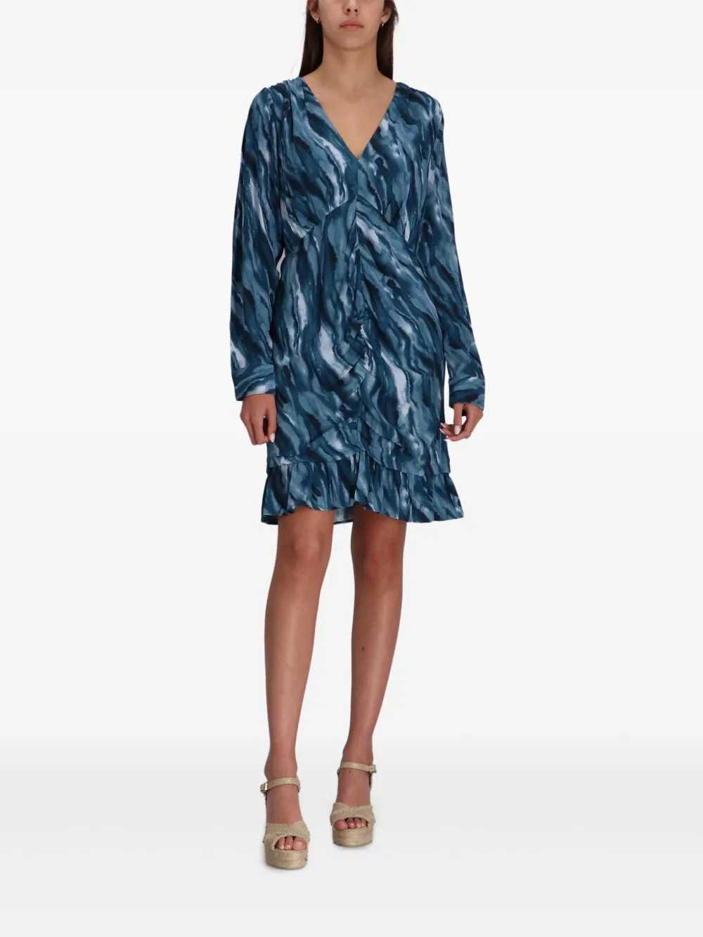 BOSS Mini-jurk met abstract patroon Blauw