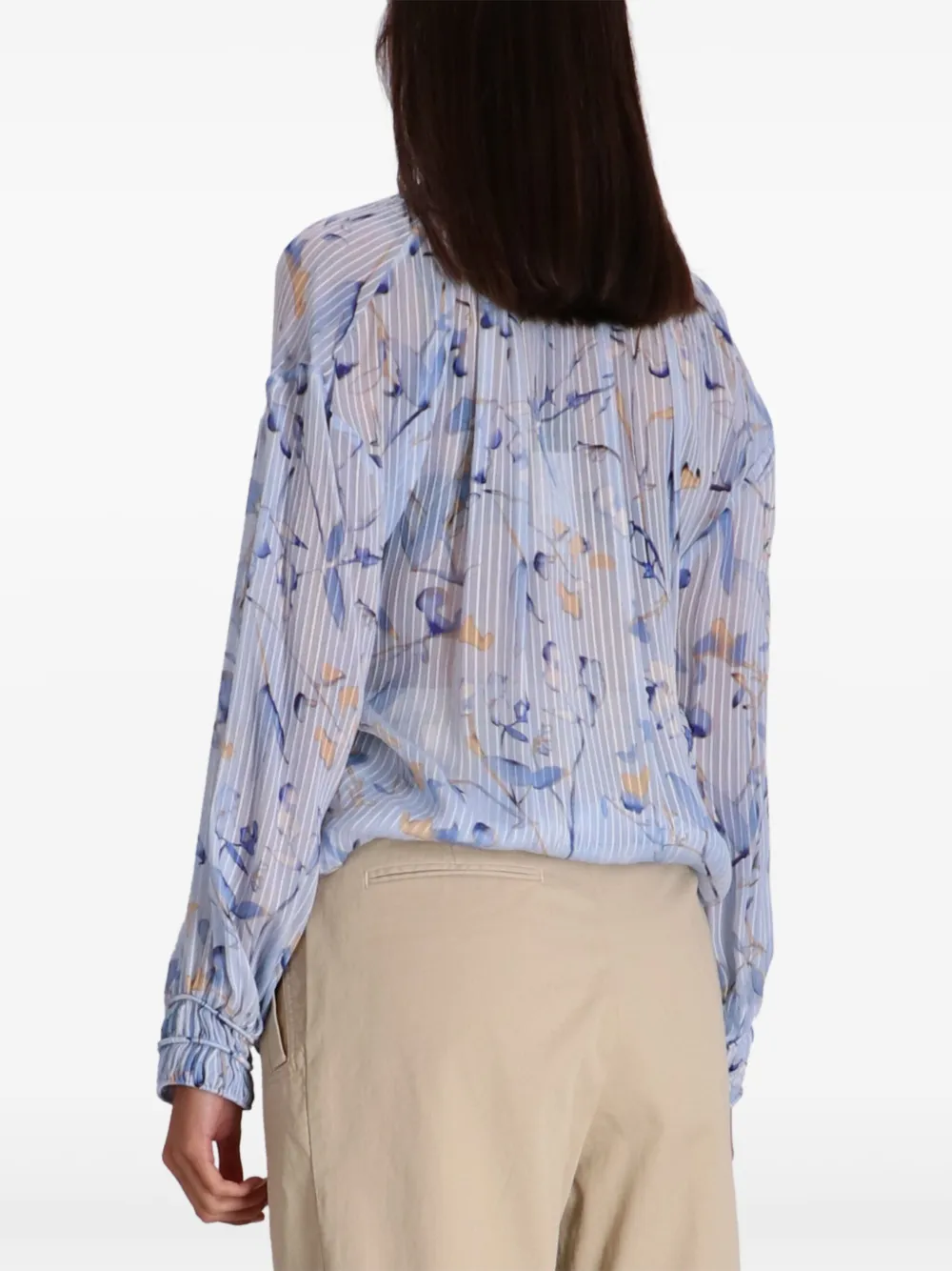 BOSS Shirt met bloemenprint Blauw