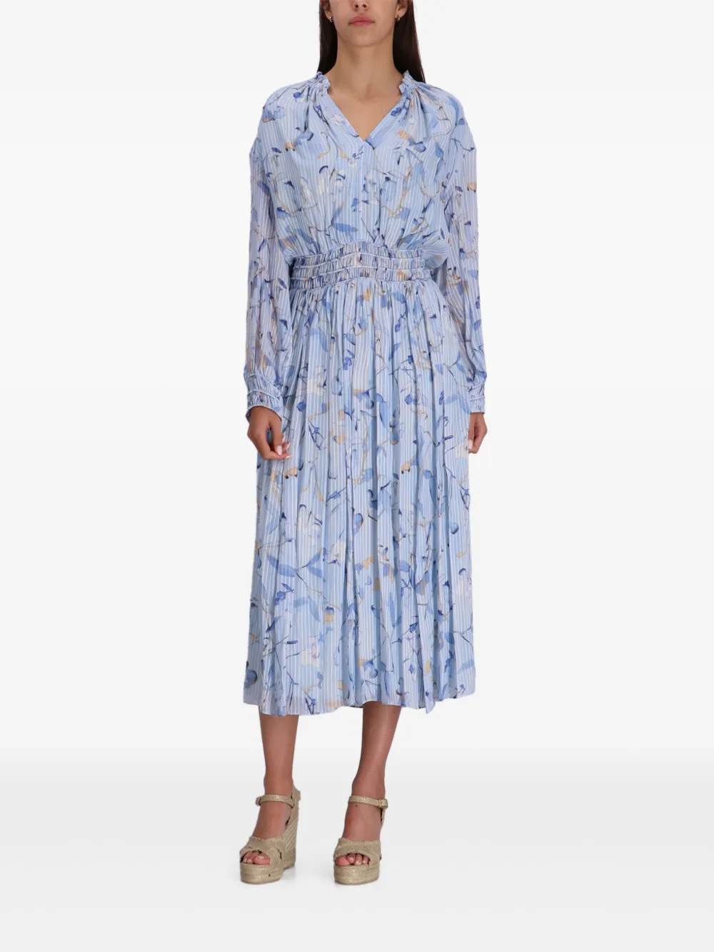 BOSS Midi-jurk met bloemenprint - Blauw