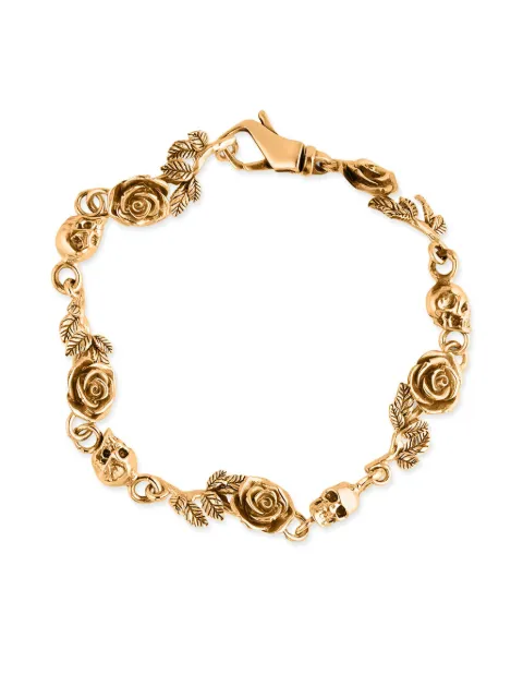Emanuele Bicocchi pulsera con motivo de calavera y rosa