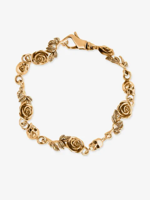 Emanuele Bicocchi Armband mit Rosen- und Totenkopfmotiv